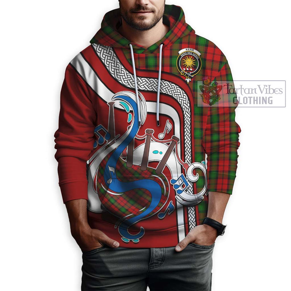 Kerr Tartan Hoodie with Epic Bagpipe Style Zip Hoodie - Tartanvibesclothing Shop