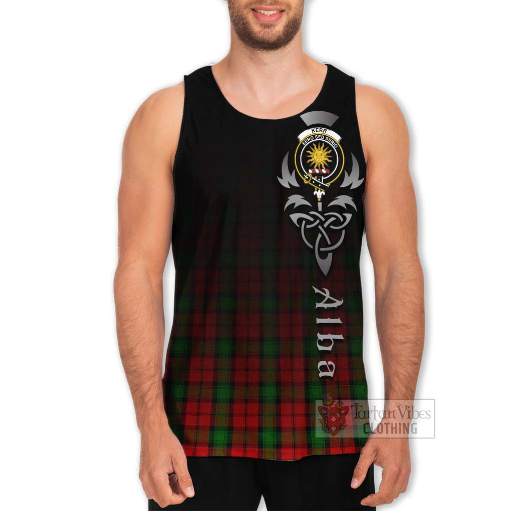 Tartan Vibes Clothing Kerr Tartan Men's Tank Top Featuring Alba Gu Brath Family Crest Celtic Inspired