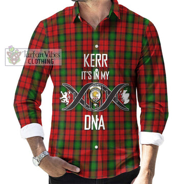 Kerr Tartan Long Sleeve Button Shirt with Family Crest DNA In Me Style