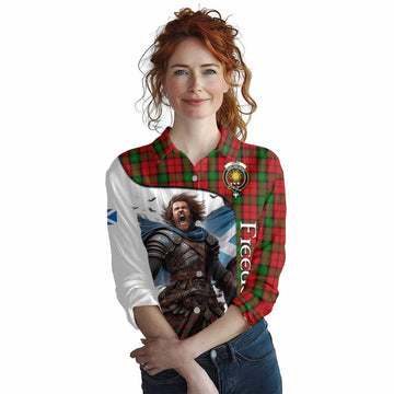 Kerr Crest Tartan Women's Casual Shirt Inspired by the Freedom of Scottish Warrior