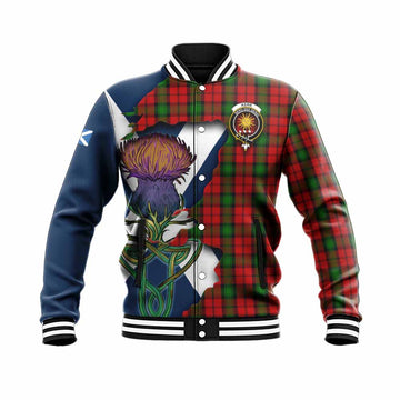 Kerr Tartan Family Crest Baseball Jacket Scottish Thistle Celtic Inspired Unisex - Tartan Vibes Clothing