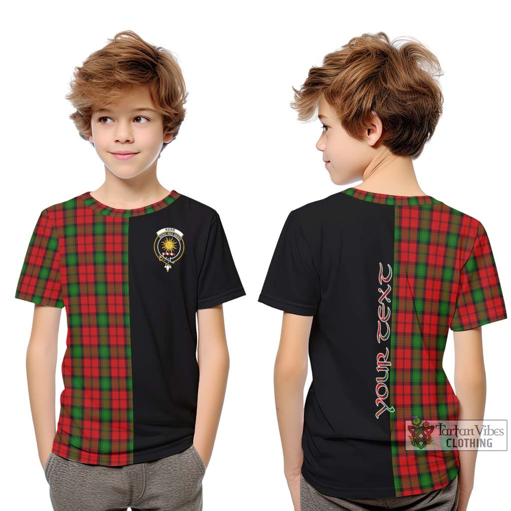 Kerr Tartan Kid T-Shirt with Family Crest and Half Of Me Style Youth XL Size14 - Tartanvibesclothing Shop