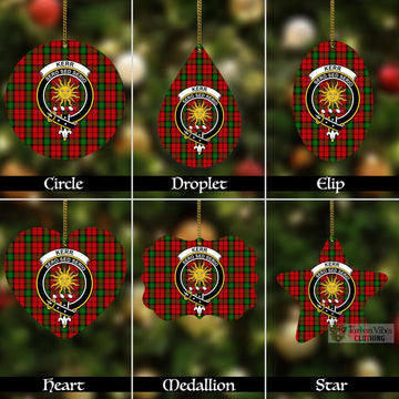 Kerr Tartan Christmas Aluminium Ornament with Family Crest