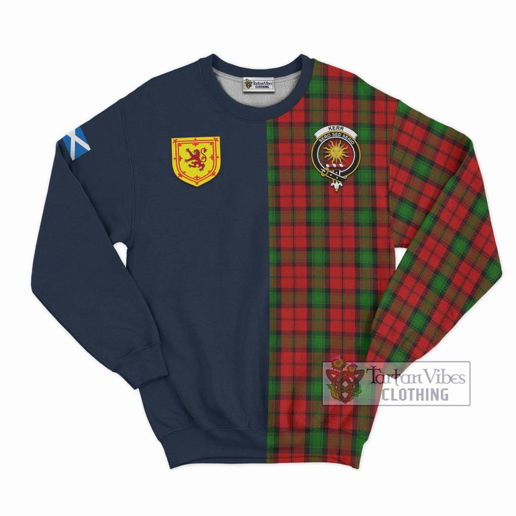 Tartan Vibes Clothing Kerr Tartan Sweatshirt with Scottish Lion Royal Arm Half Style