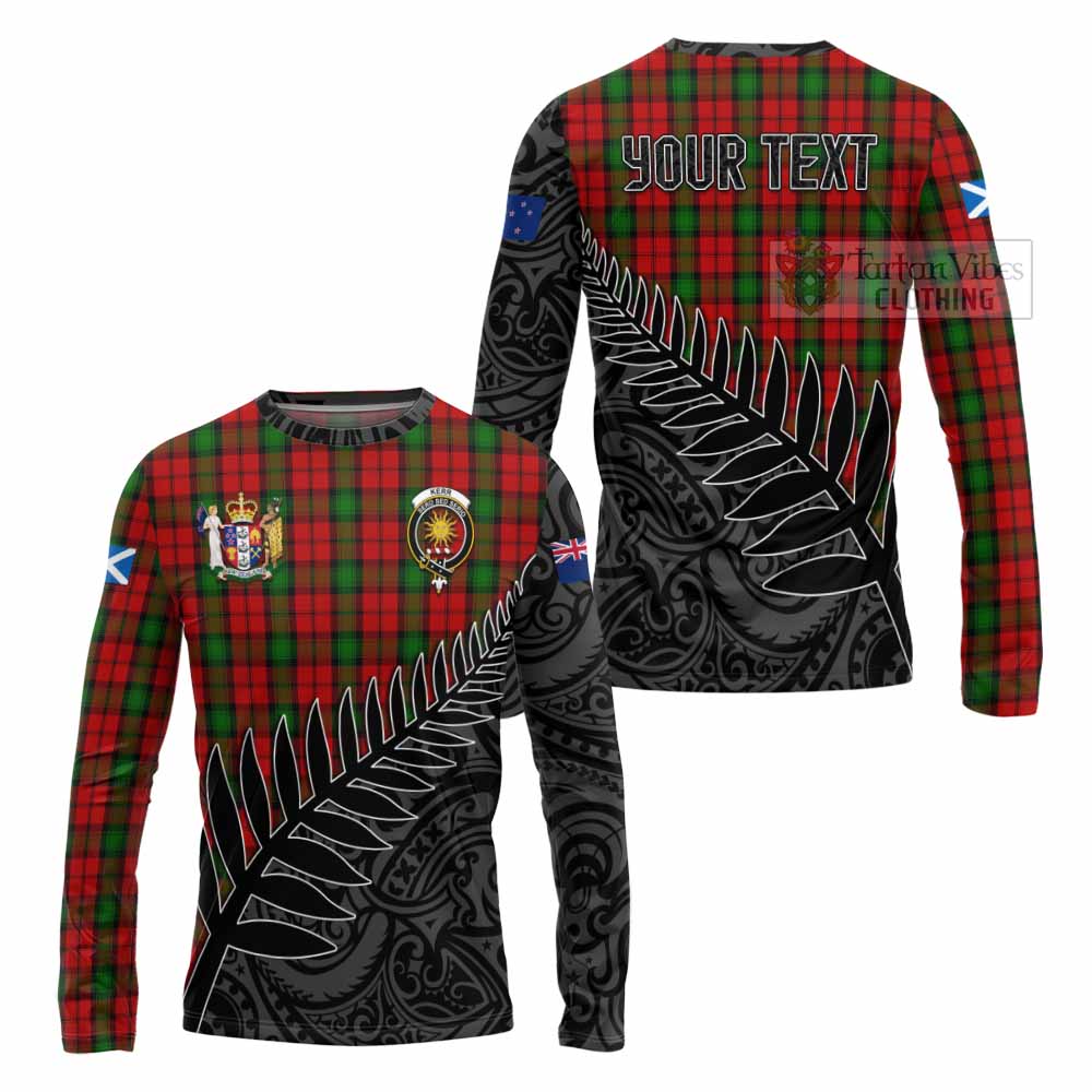 Tartan Vibes Clothing Kerr Crest Tartan Long Sleeve T-Shirt with New Zealand Silver Fern Half Style