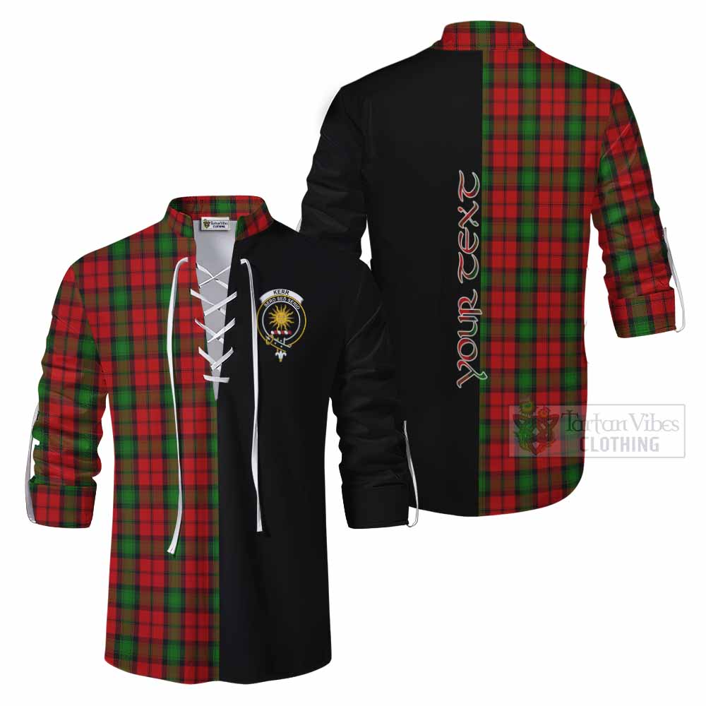 Tartan Vibes Clothing Kerr Tartan Ghillie Kilt Shirt with Family Crest and Half Of Me Style