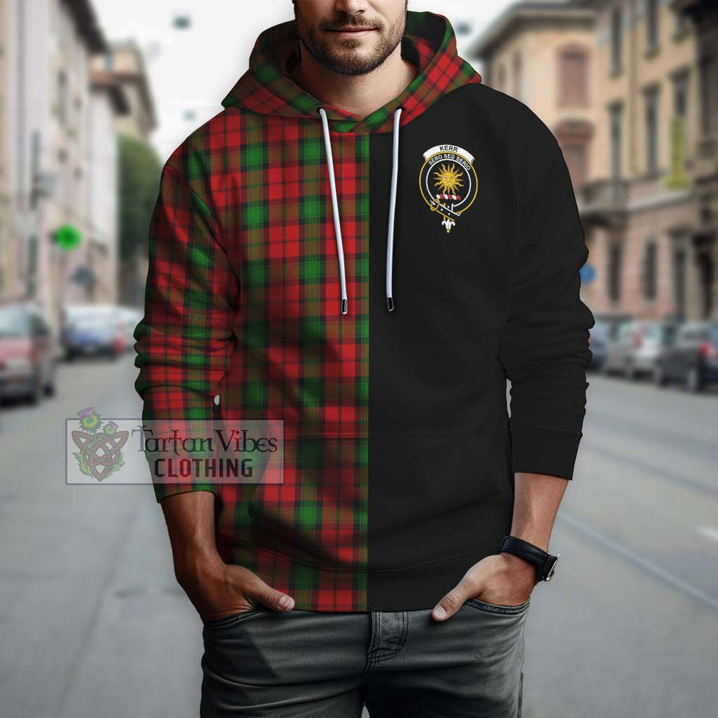 Kerr Tartan Hoodie with Family Crest and Half Of Me Style Zip Hoodie - Tartanvibesclothing Shop