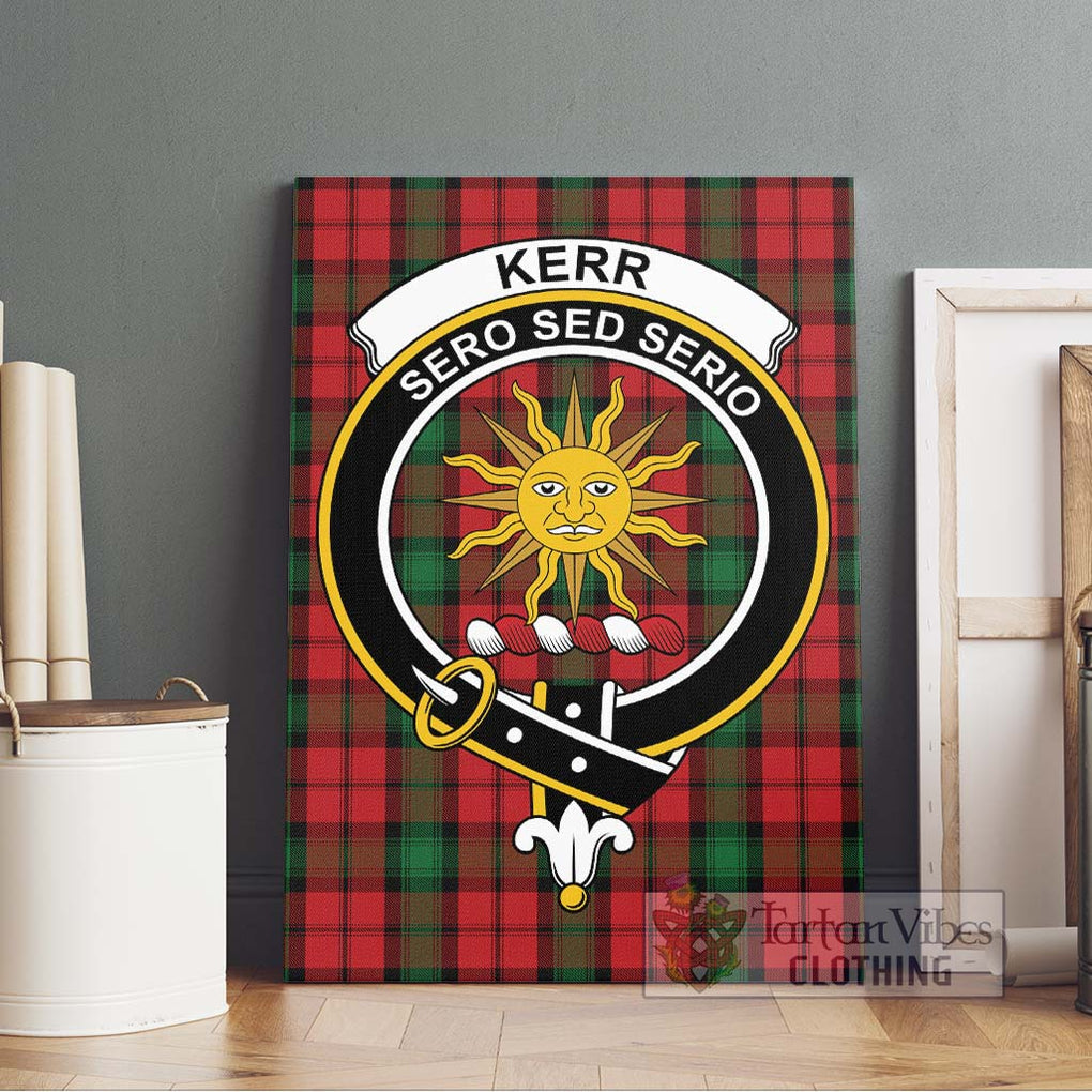 Kerr Tartan Canvas Print Wall Art with Family Crest Without Frame - Tartan Vibes Clothing