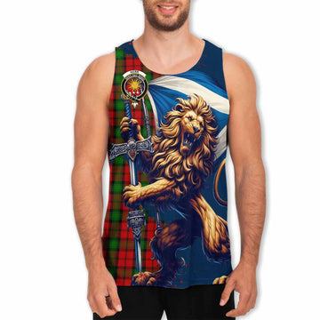 Kerr Tartan Family Crest Men's Tank Top with Scottish Majestic Lion