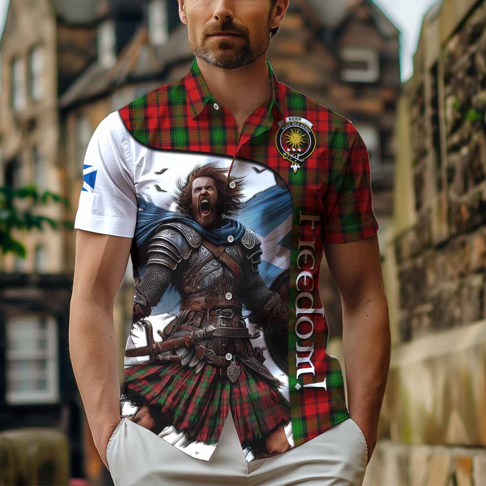 Tartan Vibes Clothing Kerr Crest Tartan Short Sleeve Button Shirt Inspired by the Freedom of Scottish Warrior