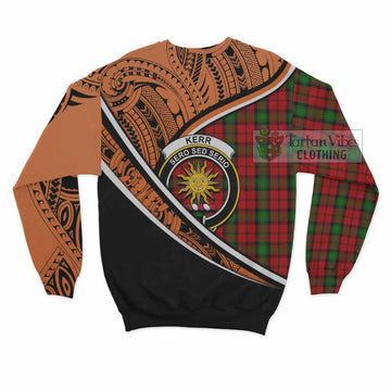 Kerr Crest Tartan Sweatshirt with Polynesian Vibes Style - Orange Version