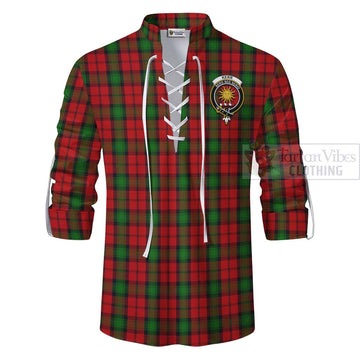 Kerr Tartan Ghillie Kilt Shirt with Family Crest Celtic Skull Style