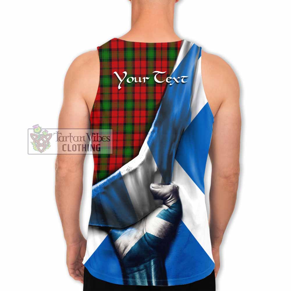 Tartan Vibes Clothing Kerr Tartan Men's Tank Top with Family Crest Scotland Patriotic Style