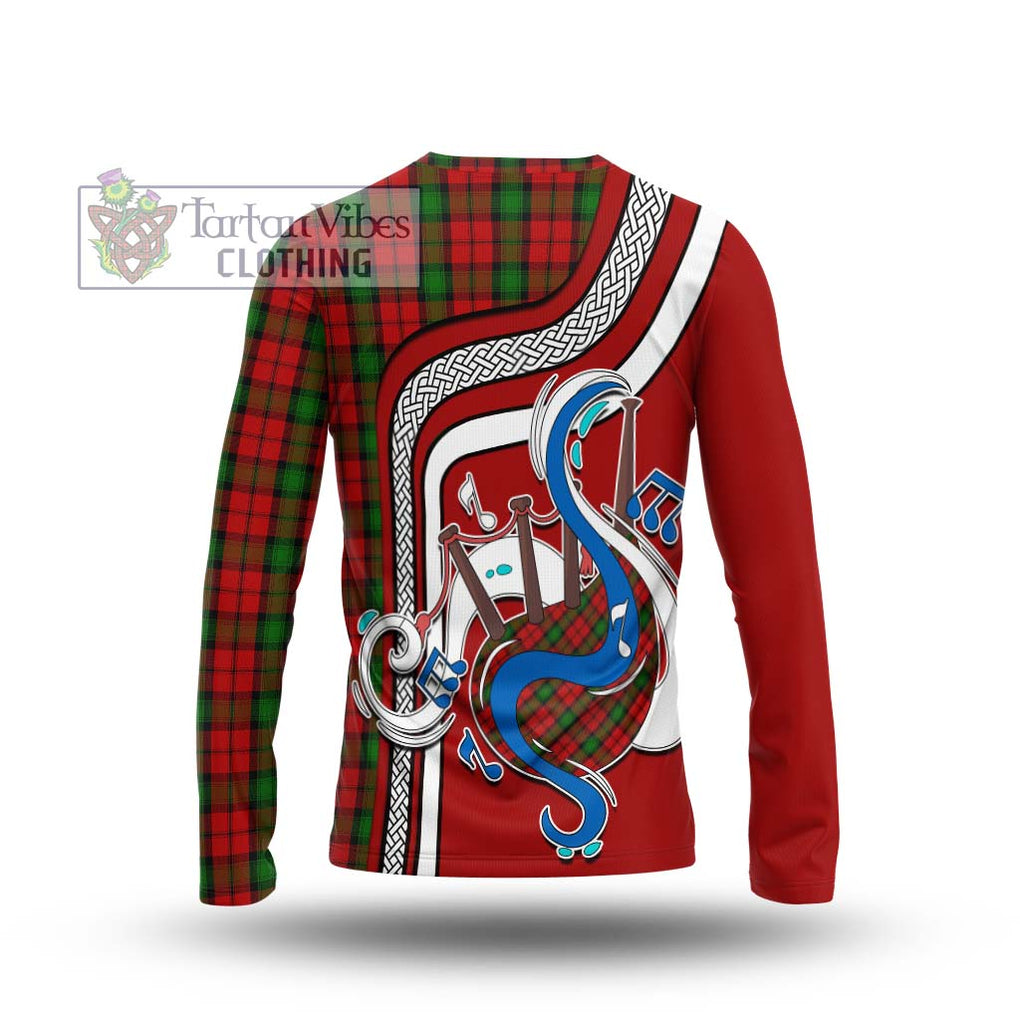 Tartan Vibes Clothing Kerr Tartan Long Sleeve T-Shirt with Epic Bagpipe Style