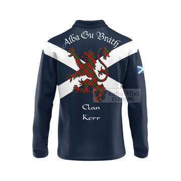 Kerr Tartan Lion Rampant Long Sleeve Polo Shirt  Proudly Display Your Heritage with Alba Gu Brath and Clan Name