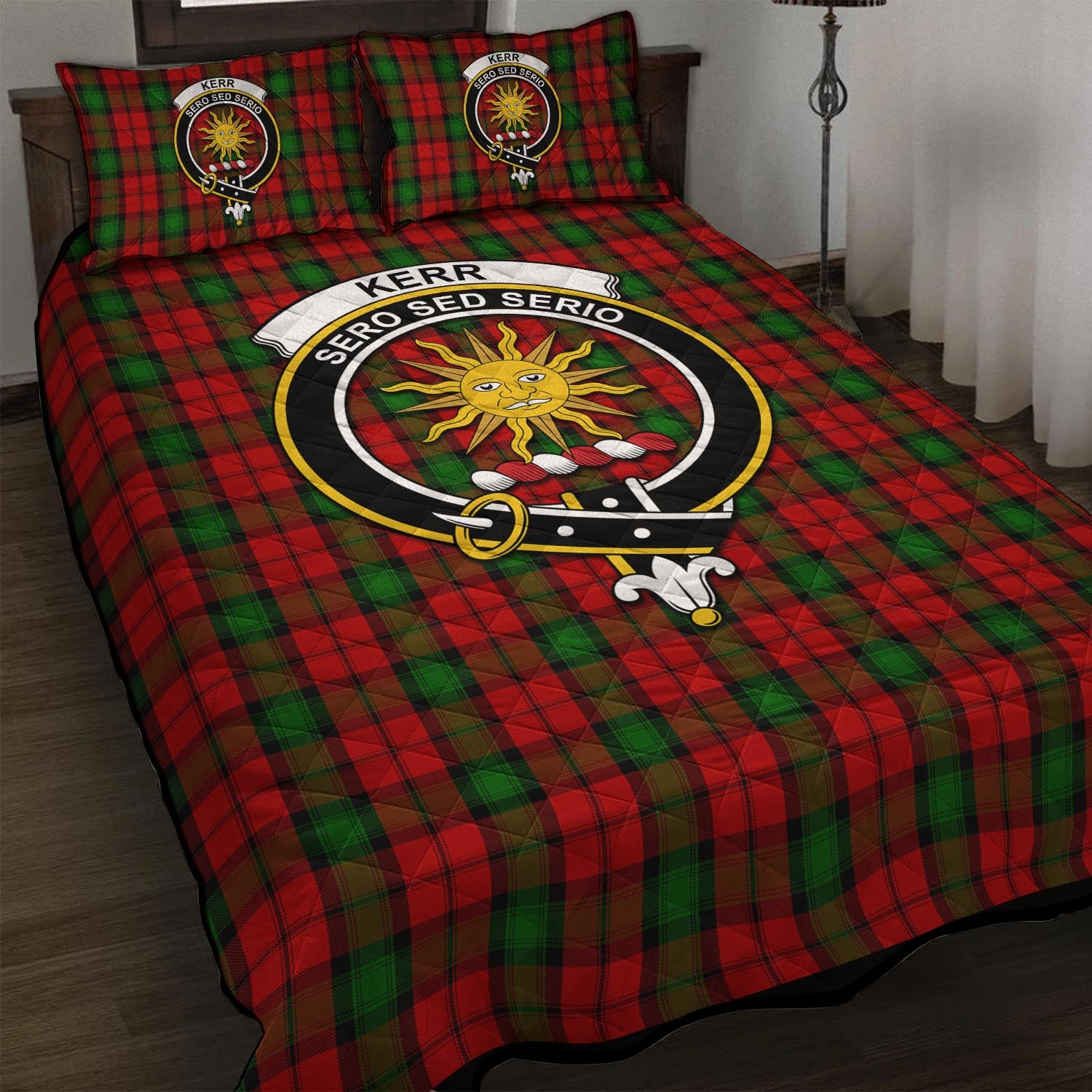 Kerr Tartan Quilt Bed Set with Family Crest - Tartan Vibes Clothing