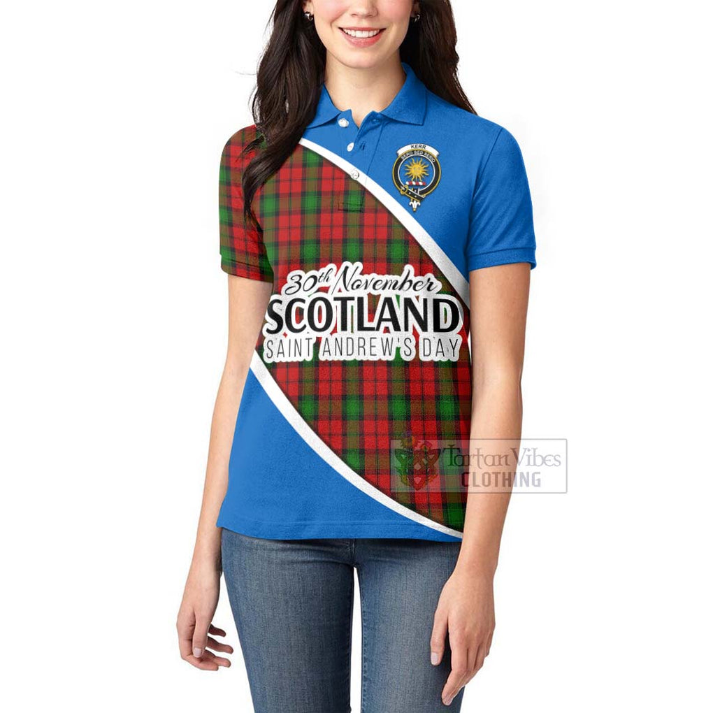 Tartan Vibes Clothing Kerr Family Crest Tartan Women's Polo Shirt Celebrate Saint Andrew's Day in Style