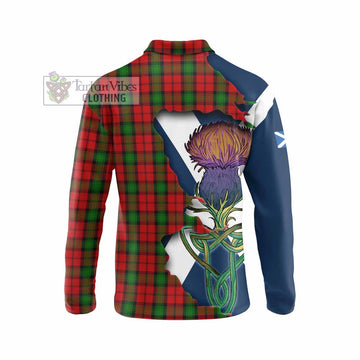 Kerr Tartan Family Crest Long Sleeve Polo Shirt Scottish Thistle Celtic Inspired - Tartan Vibes Clothing