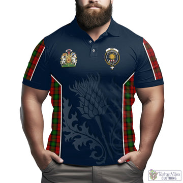 Kerr Tartan Men's Polo Shirt with Family Crest and Scottish Thistle Vibes Sport Style