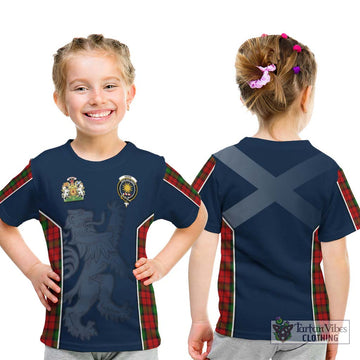 Kerr Tartan Kid T-Shirt with Family Crest and Lion Rampant Vibes Sport Style