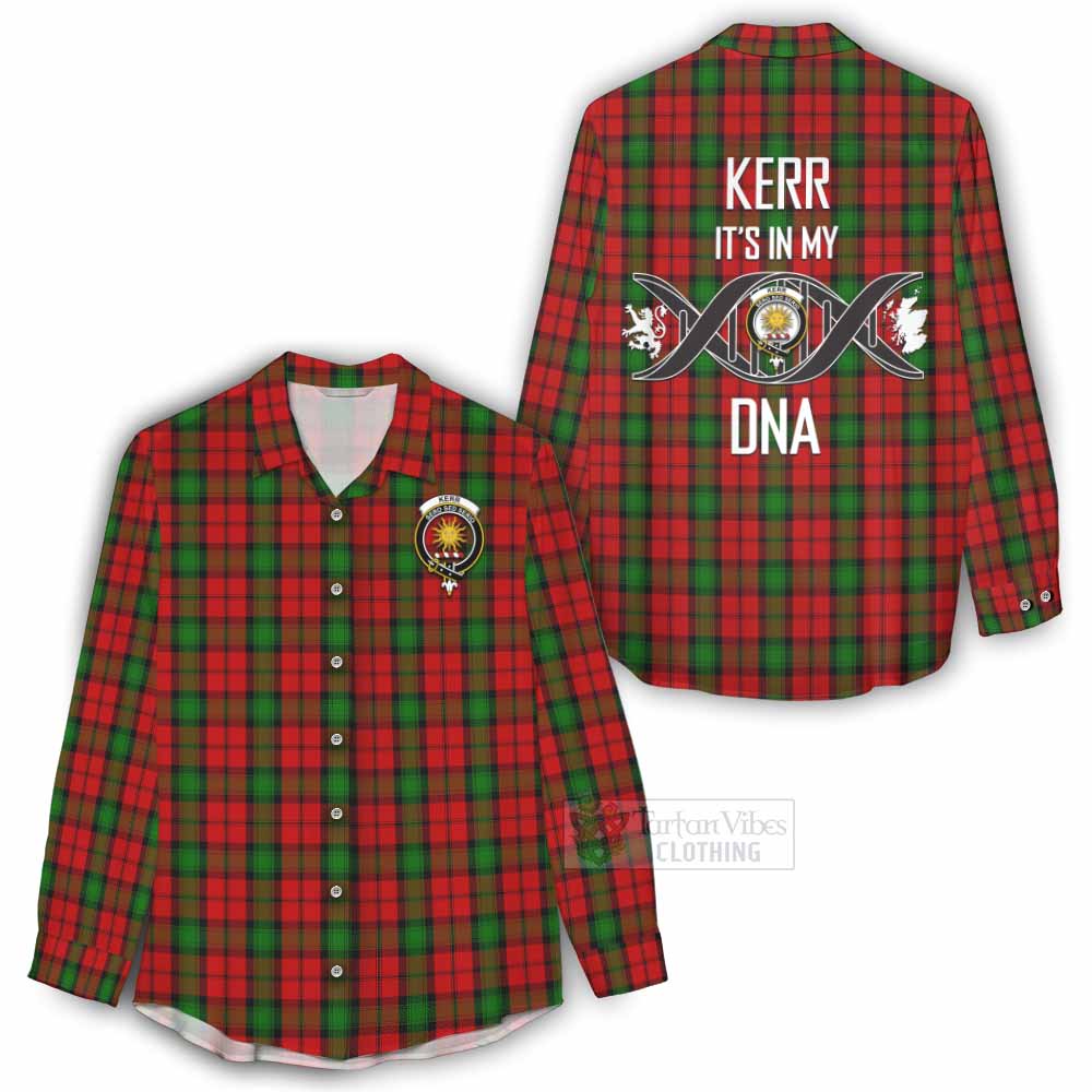 Tartan Vibes Clothing Kerr Tartan Women's Casual Shirt with Family Crest DNA In Me Style