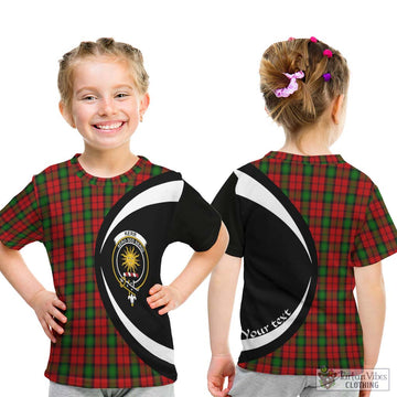 Kerr Tartan Kid T-Shirt with Family Crest Circle Style