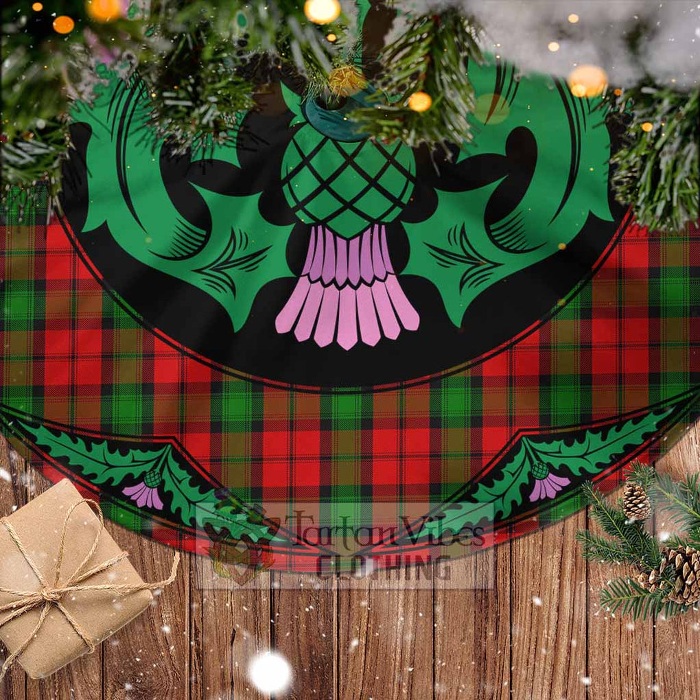 Tartan Vibes Clothing Kerr Tartan Christmas Tree Skirt Scottish Thistle Style