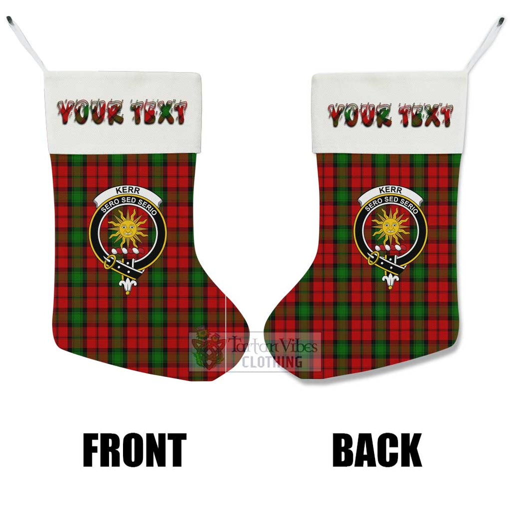 Tartan Vibes Clothing Kerr Tartan Family Crest Christmas Stocking with Personalized Text