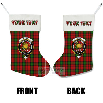 Kerr Tartan Family Crest Christmas Stocking with Personalized Text