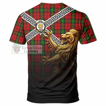 Kerr Crest Tartan T-Shirt with Golden Lion Emblem Celtic Style - Tartan Vibes Clothing