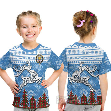 Kerr Clan Christmas Kid T-Shirt Celtic Reindeer Style