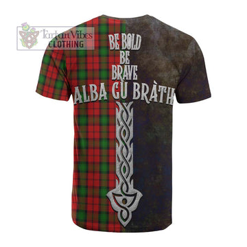 Kerr Tartan Family Crest Cotton T-shirt Alba Gu Brath Be Brave Lion Ancient Style - Tartan Vibes Clothing