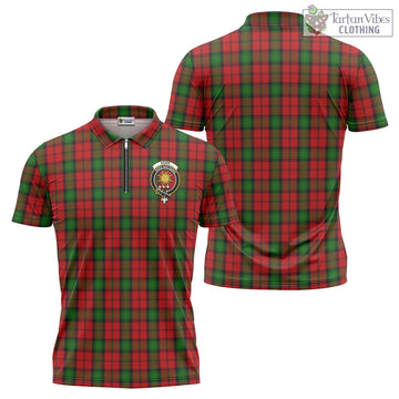 Kerr Tartan Zipper Polo Shirt with Family Crest