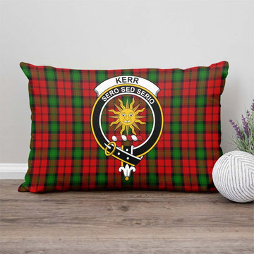 Kerr Tartan Pillow Cover with Family Crest