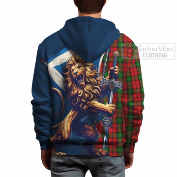 Kerr Tartan Family Crest Hoodie with Scottish Majestic Lion