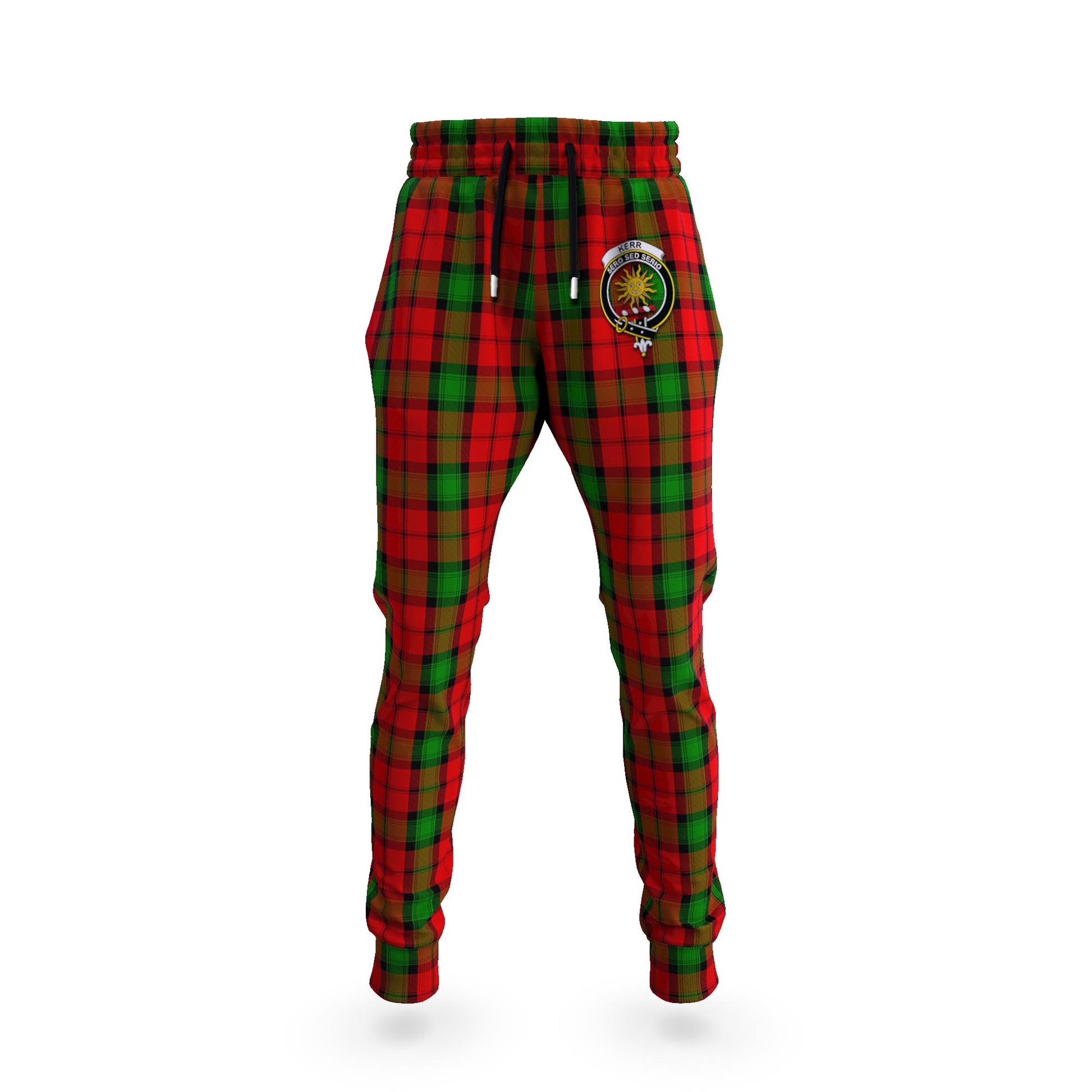 Kerr Tartan Joggers Pants with Family Crest - Tartanvibesclothing