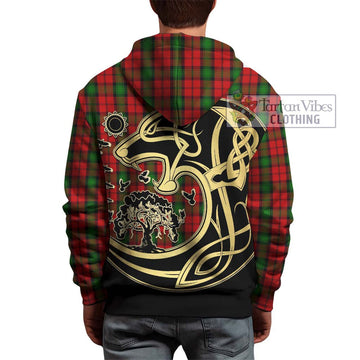 Kerr Tartan Hoodie with Family Crest Celtic Wolf Style