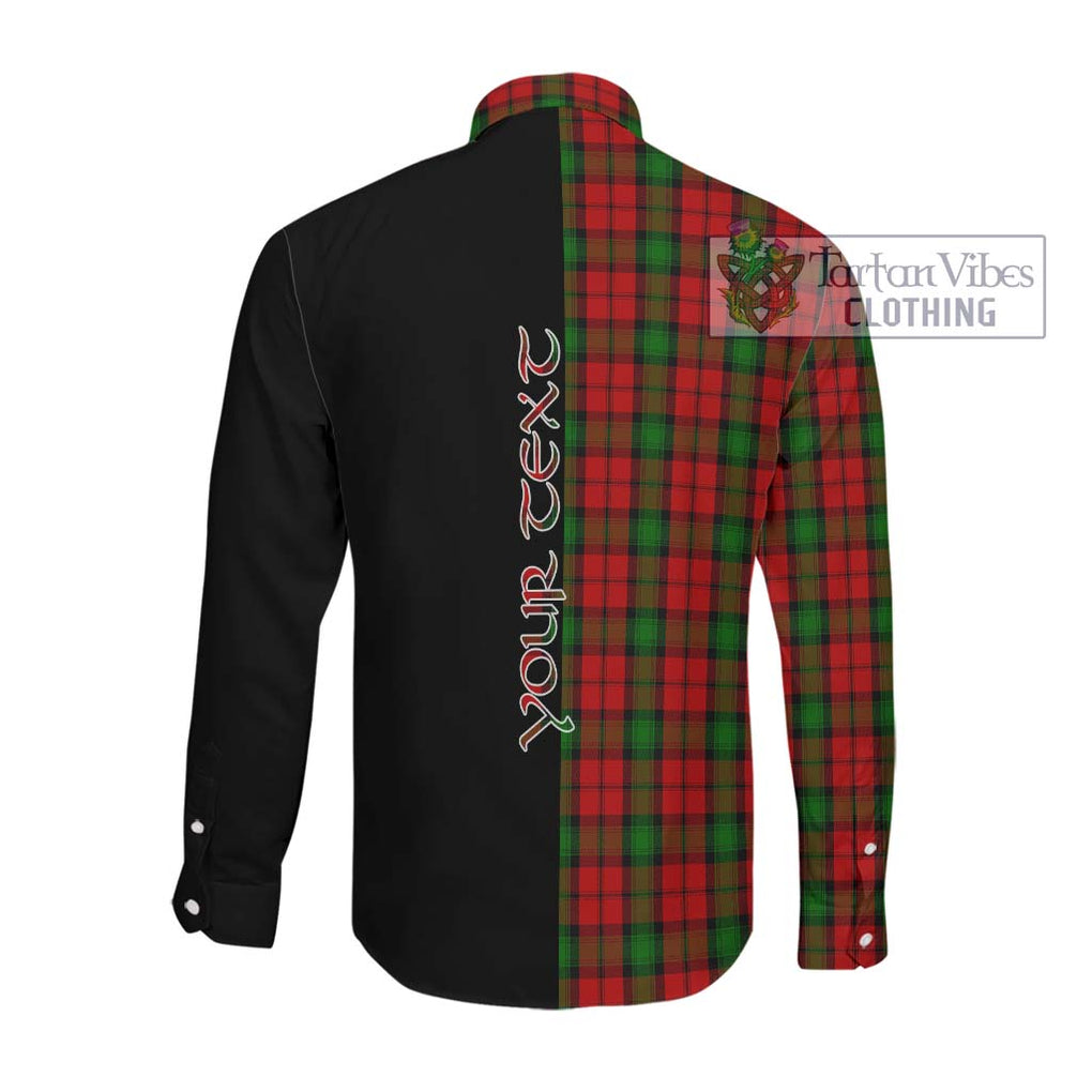 Kerr Tartan Long Sleeve Button Shirt with Family Crest and Half Of Me Style Men's Shirt - Tartanvibesclothing Shop