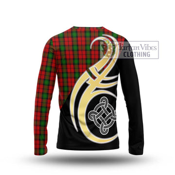 Kerr Tartan Long Sleeve T-Shirt with Family Crest and Celtic Symbol Style