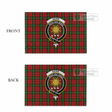 Kerr Tartan House Flag with Family Crest