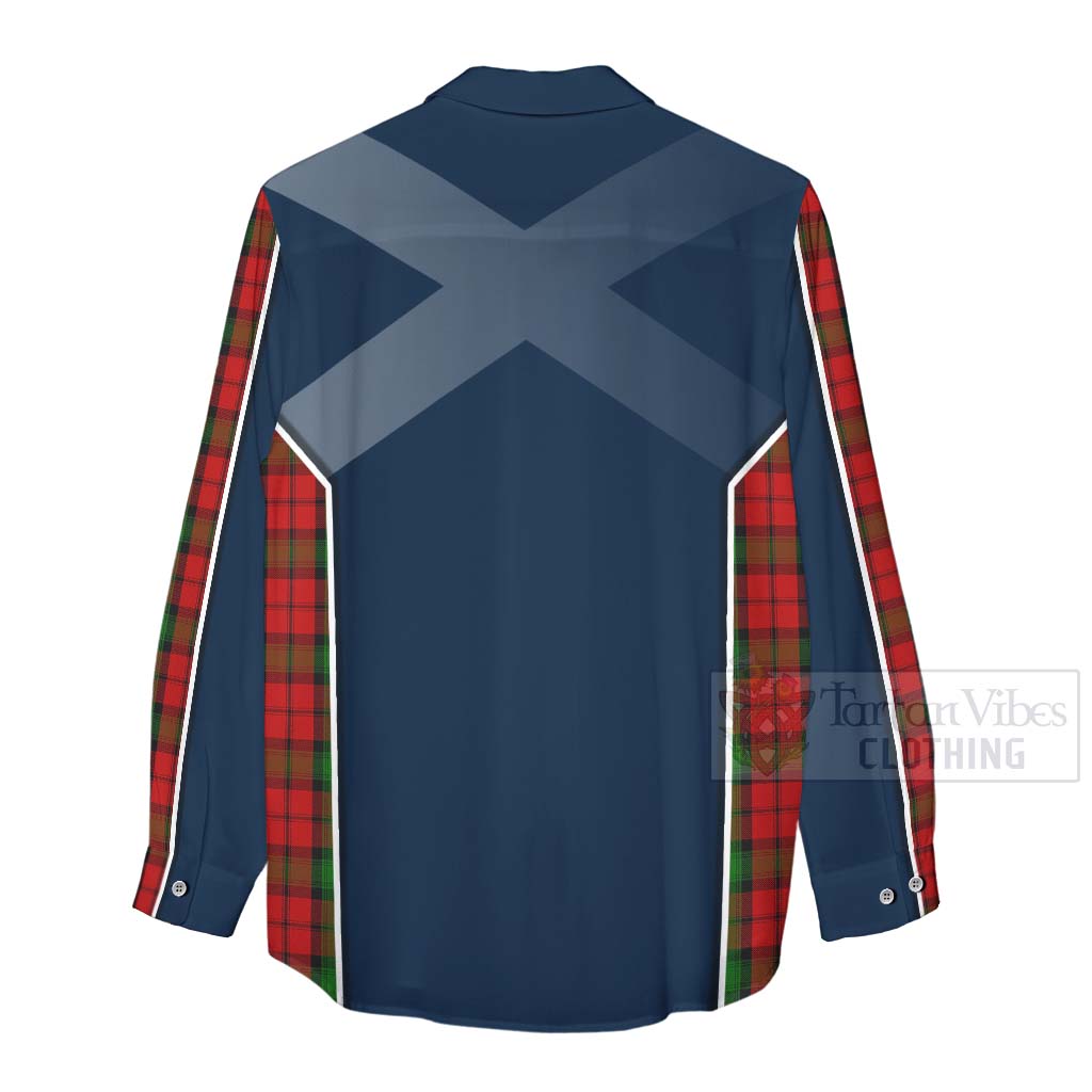 Tartan Vibes Clothing Kerr Tartan Women's Casual Shirt with Family Crest and Scottish Thistle Vibes Sport Style