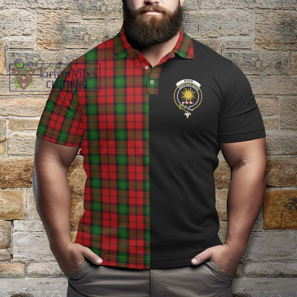 Kerr Tartan Polo Shirt with Family Crest and Half Of Me Style - Tartanvibesclothing Shop