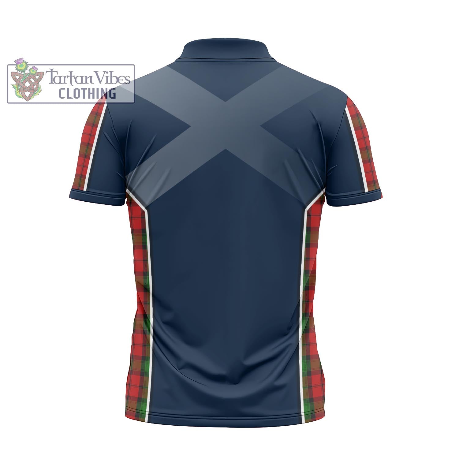 Tartan Vibes Clothing Kerr Tartan Zipper Polo Shirt with Family Crest and Scottish Thistle Vibes Sport Style