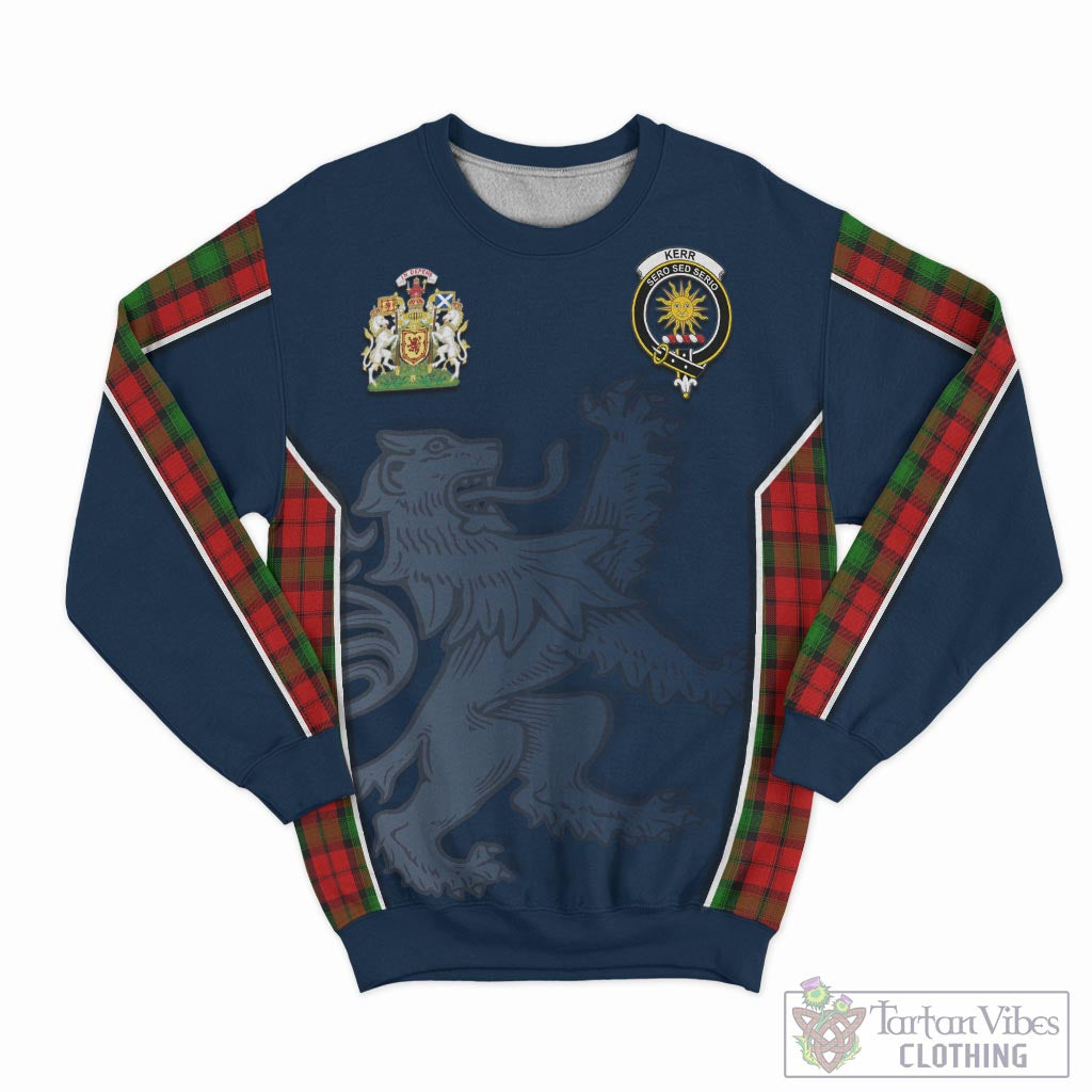 Tartan Vibes Clothing Kerr Tartan Sweater with Family Crest and Lion Rampant Vibes Sport Style