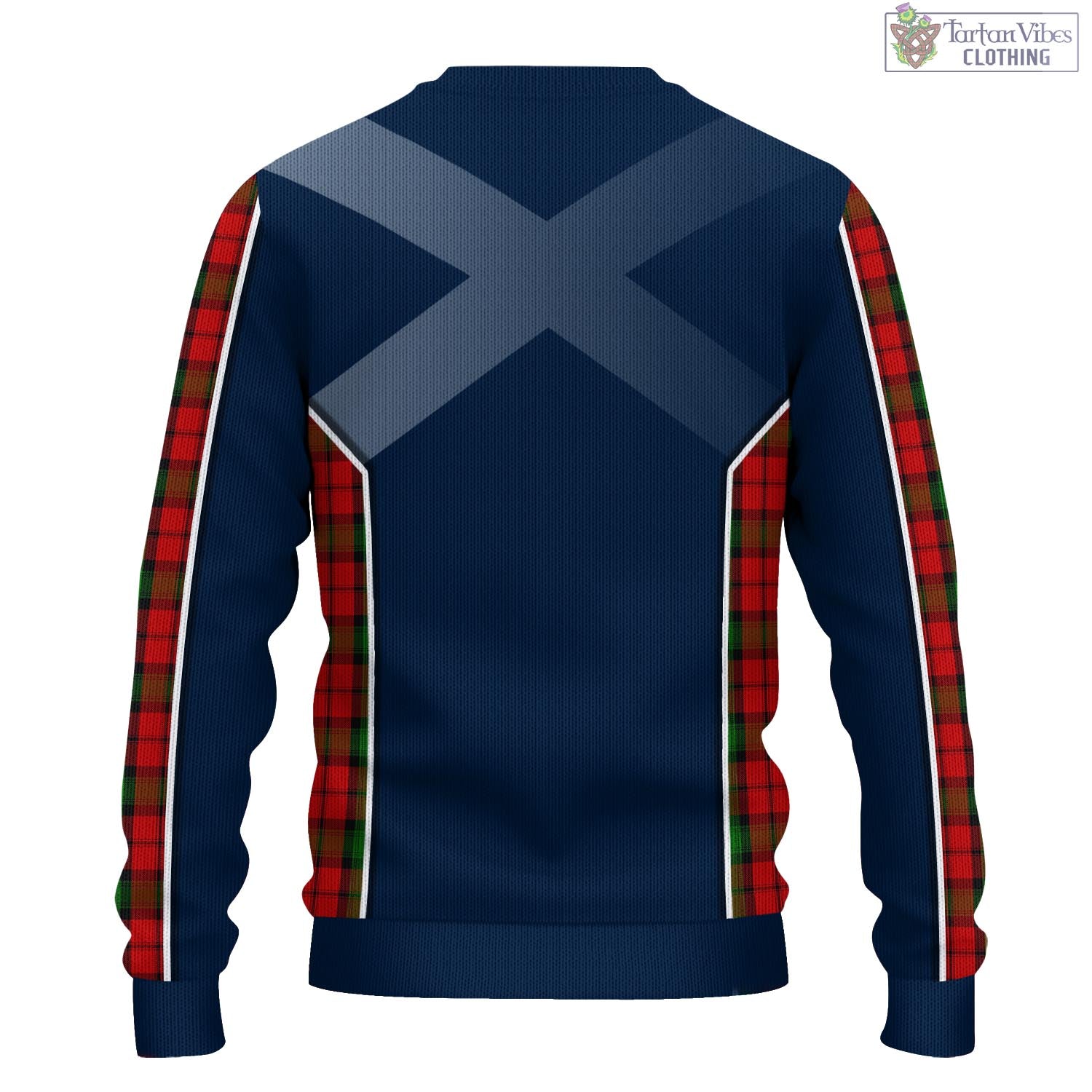 Tartan Vibes Clothing Kerr Tartan Knitted Sweatshirt with Family Crest and Scottish Thistle Vibes Sport Style