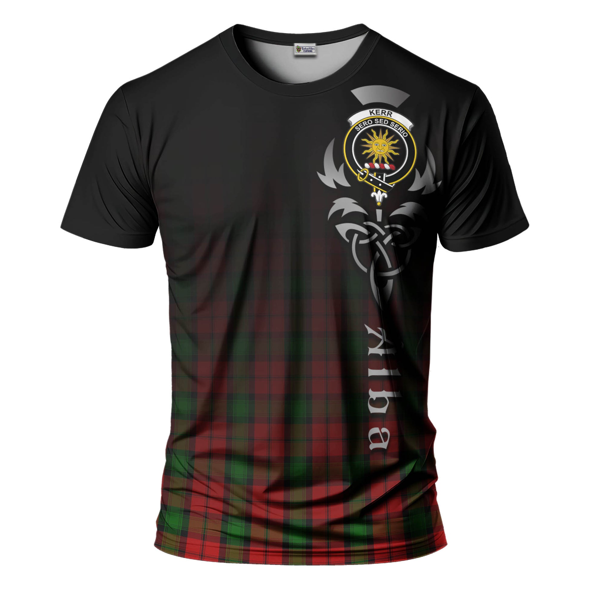 Tartan Vibes Clothing Kerr Tartan T-Shirt Featuring Alba Gu Brath Family Crest Celtic Inspired