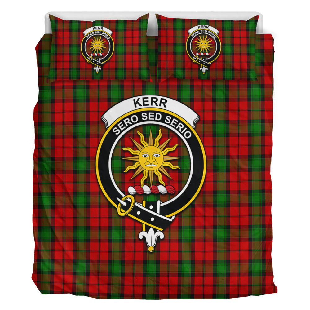 Kerr Tartan Bedding Set with Family Crest - Tartan Vibes Clothing