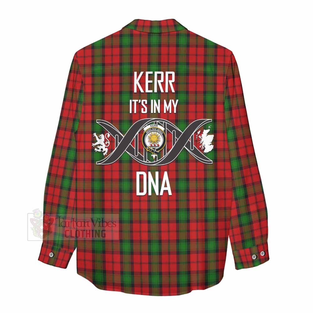 Tartan Vibes Clothing Kerr Tartan Women's Casual Shirt with Family Crest DNA In Me Style