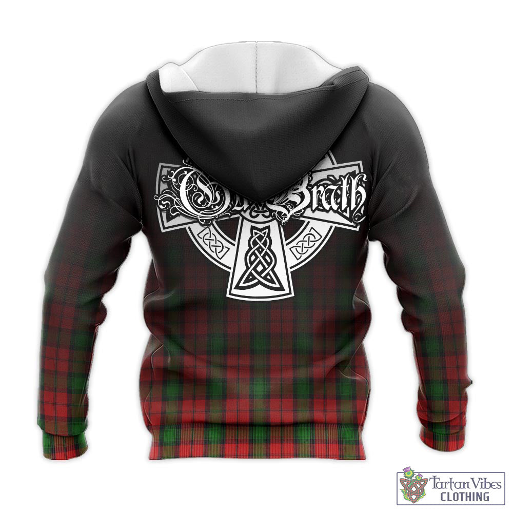 Tartan Vibes Clothing Kerr Tartan Knitted Hoodie Featuring Alba Gu Brath Family Crest Celtic Inspired