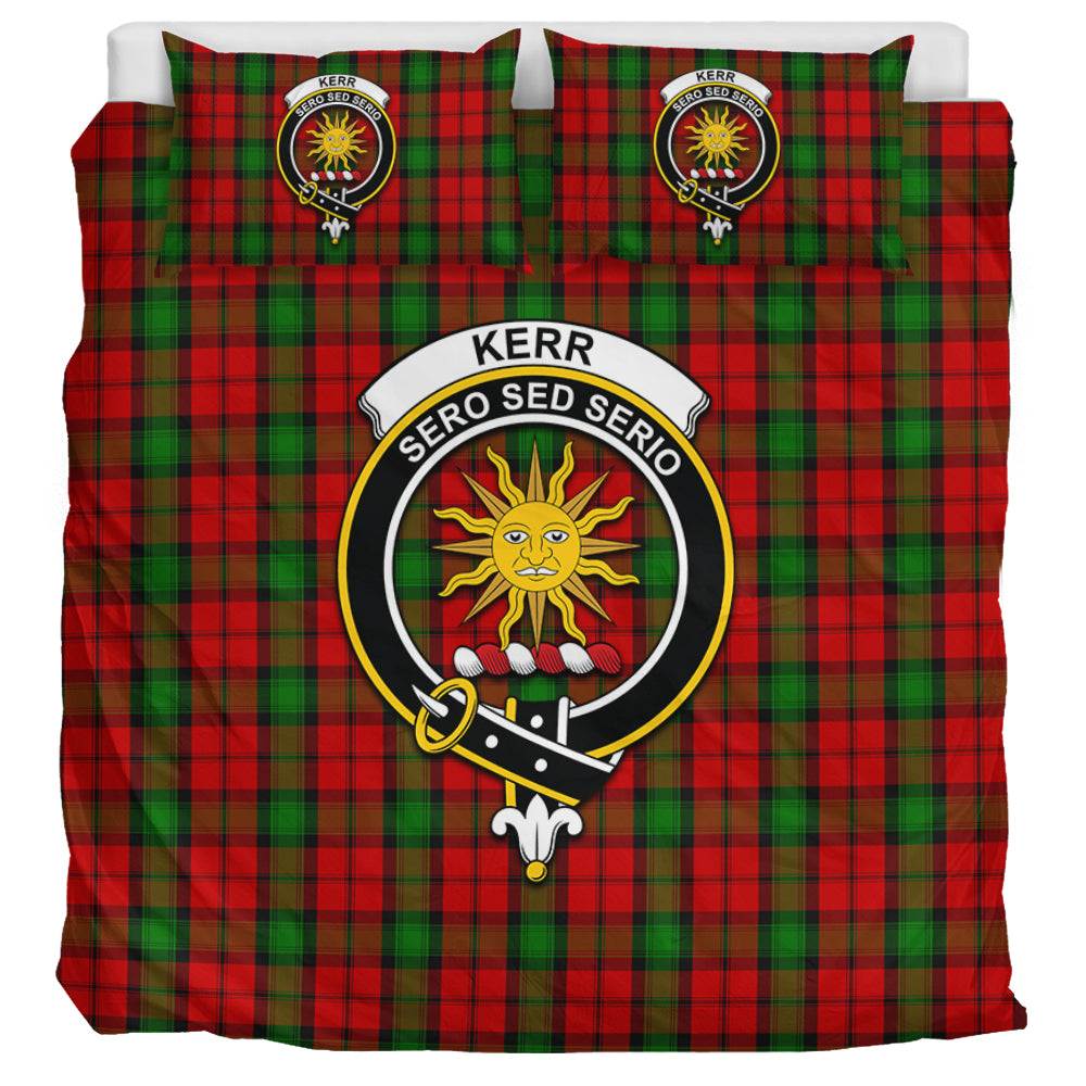 Kerr Tartan Bedding Set with Family Crest UK Bedding Set UK Super King 104*94 inch - Tartan Vibes Clothing